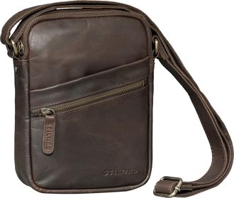 STILORD Naro Small Leather Crossbody Bag for Men - Genuine Leather Shoulder Bag Mens Compact Messenger for Tablet up to 10 Inch Ideal for Travel & Everyday Us