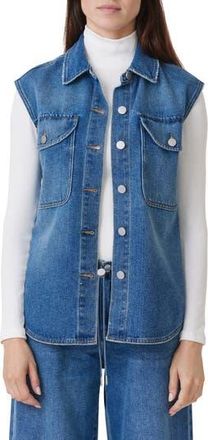 Habitual Curved Hem Denim Vest in Baltic at Nordstrom Rack, Size X-Small