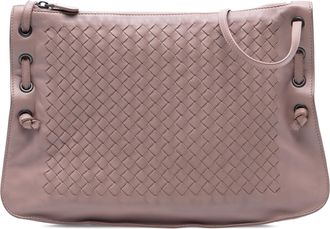 Bottega Veneta Pre-owned Womens Nappa Intrecciato Nodini Crossbody - Silver Leather - One Size