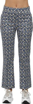 Via Masini 80 Geometric Print Katoen Stretch Broek - Dames - Wijde Broeken - Veelkleurig - XL - Katoen - Broeken