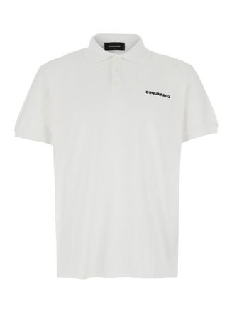 Dsquared2 White Shirt Collar Polo