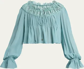 Chlo&eacute; Iconic Organic Silk Georgette Top