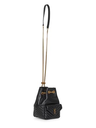 Saint Laurent Womens Mini Joe Bucket Bag Black Lambskin