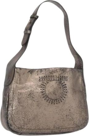 Ferragamo Pre-owned Shoulder Bag - Dames - Vintage Schoudertas - Grijs - ONE Size - Leer - Vintage