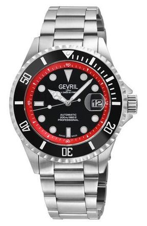 Gevril Group Wall Street Bracelet Strap Automatic Watch, 43mm in Silver at Nordstrom Rack