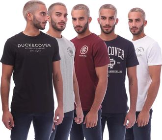 Duck and Cover Heren Klapstar T-shirt (5-pack) (Veelkleurig)