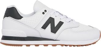 New Balance Mens 574 - Running Shoes White/Black/Wheat Size 10.0