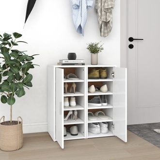 vidaXL Vidaxl - Muebles Zapateros 2 Uds Madera Contrachapada Blanco 32x35x70 Cm