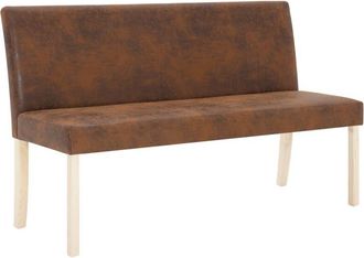 vidaXL Vidaxl - Banco de piel de ante artificial 139,5 cm marrón