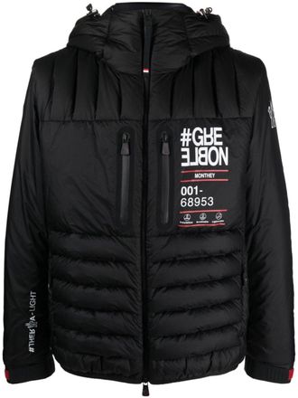 Moncler Monthey zip-up padded jacket - men - Goose Down/Polyester/Polyamide/Polyamide/Goose Feather - 1 - Black