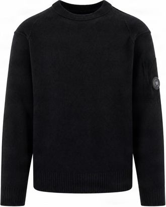 C.P. Company Black Lens Crew Neck Wool-Blend Sweater