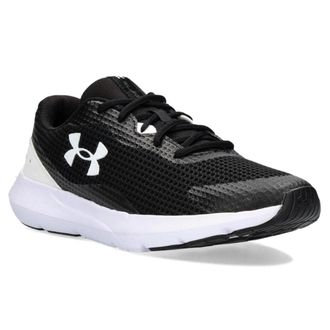 Under Armour Surge 3 Textile Synthetic Mens Low Top Trainers - Black White - Size:UK 10.5