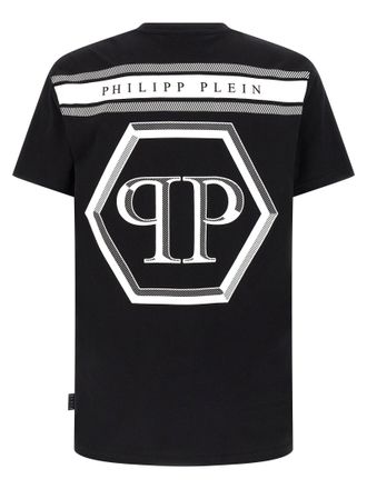 Philipp Plein Logo-Embroidered Hexagon T-shirt - Black