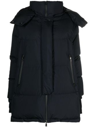 Herno short A-Line padded hooded coat - women - Polyamide/Polytetrafluoroethylene (PTFE)/Polyester/Feather Down - 42 - Blue