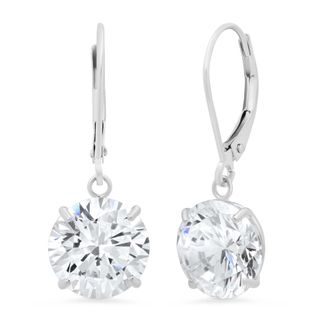 MAX + STONE 14k Gold Leverback 10mm Cubic Zirconia Dangle Earrings