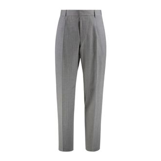 HUGO BOSS Broeken, Heren, Grijs, S, Katoen, Gestreepte Pantalon