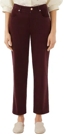 Karen Kane Stretch Corduroy Ankle Pants in Wine at Nordstrom, Size 14