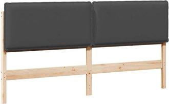 vidaXL Upholstered Headboard Natural and Dark Grey 200 cm vidaXL
