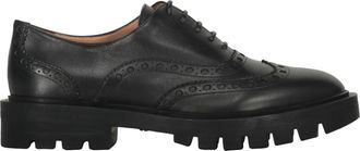 Santoni Leren schoenen - Dames - Veterschoenen - Zwart - 37 EU - Leer - Schoenen