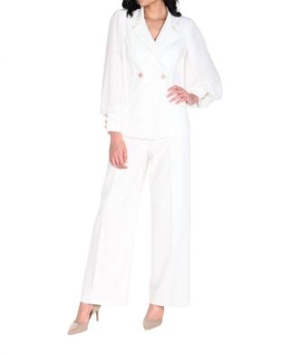 Frank Lyman Design Fully Lined Woven Pants In Off White