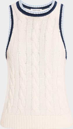 Veronica Beard Jerrel Cable-Knit Tank Top