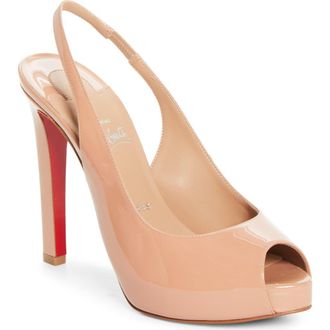 Christian Louboutin Lady Fanny Slingback Pump in N295 Blush/Lin Blush at Nordstrom, Size 10.5Us