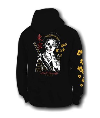 Riot Society Mens Graphic or Embroidered Hoodie Hooded Sweatshirt, Geisha Shame 2.0 (Black), XXL