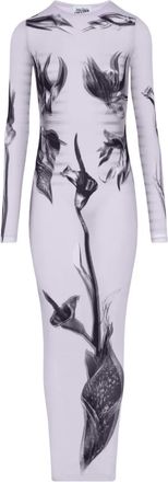 Jean Paul Gaultier long-sleeved printed maxi dress - Bianco