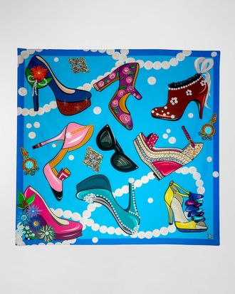 Mila & Such Fabulous in Heels Graphic-Print Scarf