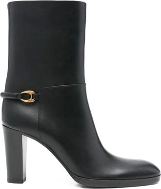 Saint Laurent Sulpice 80 Bootie - Dames - Laarzen met Hak - Zwart - 37 EU - Leer - Schoenen