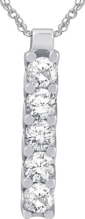 Pompeii3 14K White Gold 1 1/4ct Journey Genuine Diamond Pendant