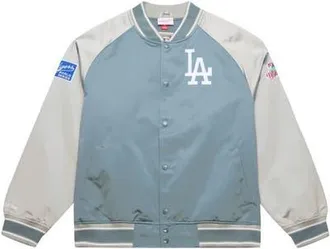 Mitchell & Ness Mens Mitchell & Ness Gray Los Angeles Dodgers Thunderstorm Head Coach Lightweight Satin Full-Snap Jacket at Nordstrom, Size Xx-Large