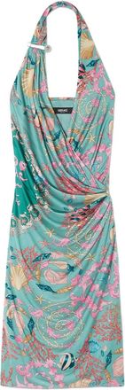Versace Abito midi con stampa - Verde