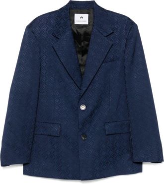 Marine Serre Blazer in jacquard Moon Diamond - Blu