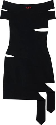Off-white Abito corto con dettaglio cut-out - Nero