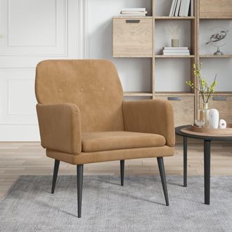 vidaXL Sill&oacute;n De Terciopelo Marr&oacute;n 62x79x79 Cm Vidaxl