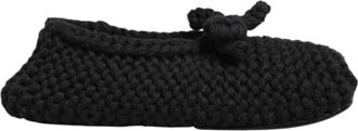 Dolce & Gabbana Zwarte Wol Gebreide Instapschoenen Ballerina Flats