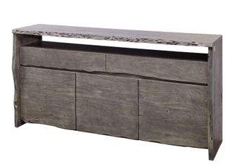 Massivmoebel24 Credenza In Legno Di Acacia 191x45x96 Grigio Scuro Laccato Pure Acacia 402