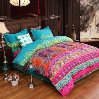 OEM Juego De Cama De 4 Piezas De 220 X 240 Cm - 100 % Algod&oacute;n Suave - 2 Fundas De Almohada De 48 X 75 Cm - S&aacute;bana Bajera De 250 X 270 Cm - Funda N&oacute;rdica B