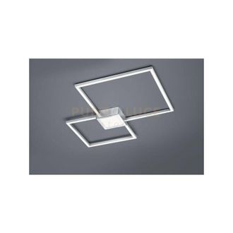 Trio Plafoniera Led Interno Parete Soffitto 2 Quadrati Dimmer Acciaio Hydra gd