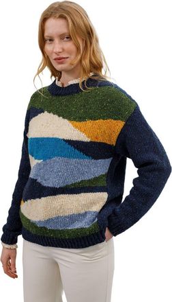 Celtic & Co. Donegal Scenic Sweater in Navy Multi at Nordstrom, Size X-Large