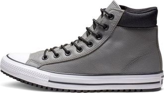 Converse Chuck Taylor All Star PC Leather High Top Boot Grey Gray White 162414C