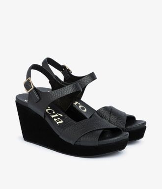 Pedro Garcia Black leather wedge sandal | Aleyda | Fall-winter 26 |