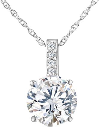 Pompeii3 1 - 4Ct Diamond Solitaire Accent Pendant 14k Gold Womens 18 Ncecklace Lab Grown