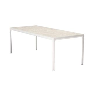 Houe FOUR Outdoor Tisch, 210 x 90 cm, muted white / shell