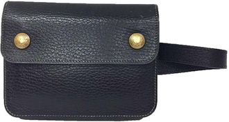 Hermès Black Leather Fanny Pack Pochette Pouch (Pre-Owned)