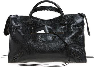 Balenciaga Medium Le City Leather Satchel in 1000 Black at Nordstrom