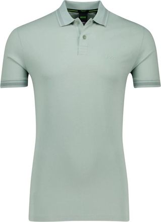 HUGO BOSS Tops, Heren, Groen, 3Xl, Katoen, Groene poloshirt met korte mouwen