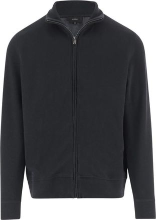 Vince Cotton Blend Zip-Up Sweater - Heren - Vesten met rits - Grijs - XL - Katoen - Hoodies & sweatvesten