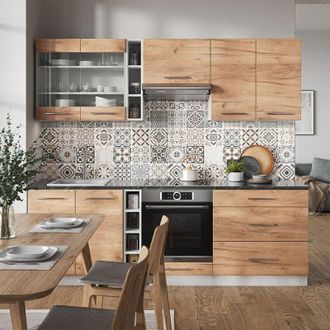 Vicco Mueble De Cocina Fame-line, Oro Potencia Roble/blanco, 235 Cm, Et Antracita